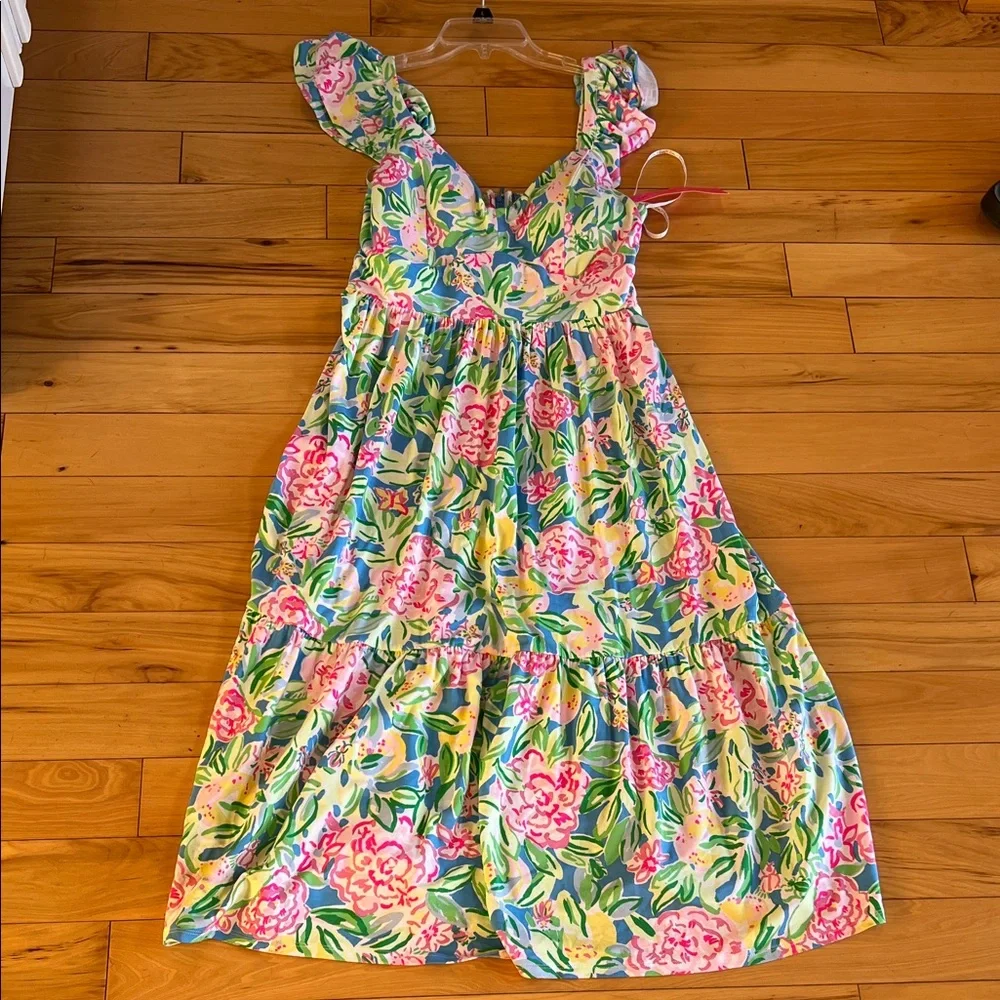 Lilly Pulitzer bayleigh flutter sleeve dress in grove garden - Picture 4 of 11